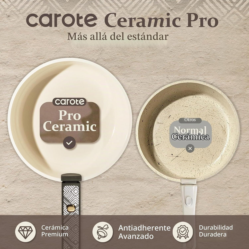 CAROTE Juego de utensilios de cocina de cerámica de 21 piezas, olla...
