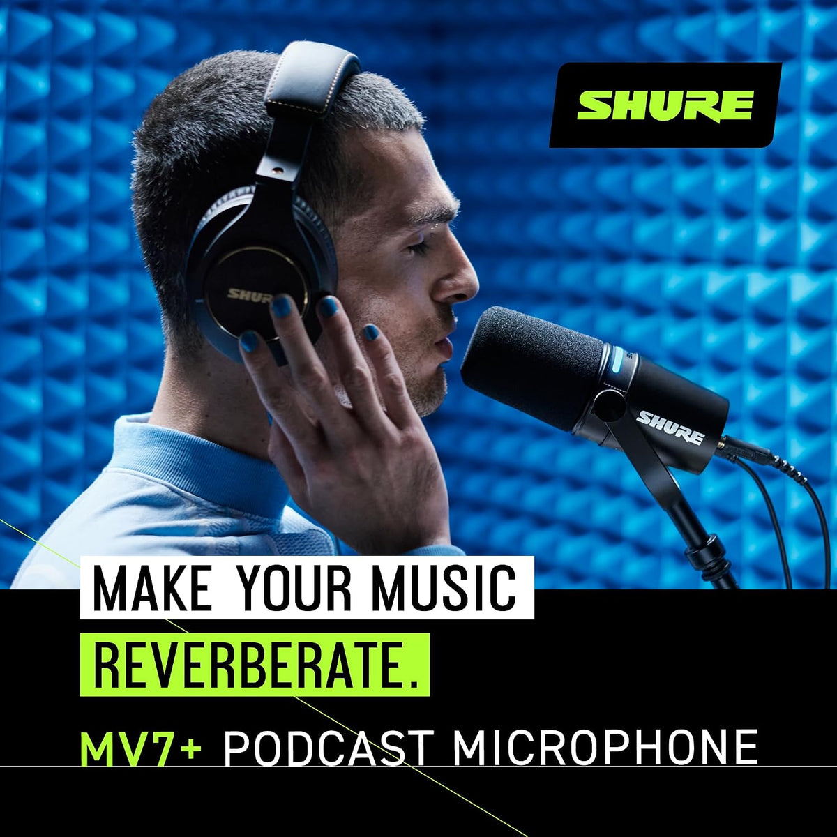 Shure MV7+ Micrófono dinámico para podcast USB-C y XLR - Negro | Mi...