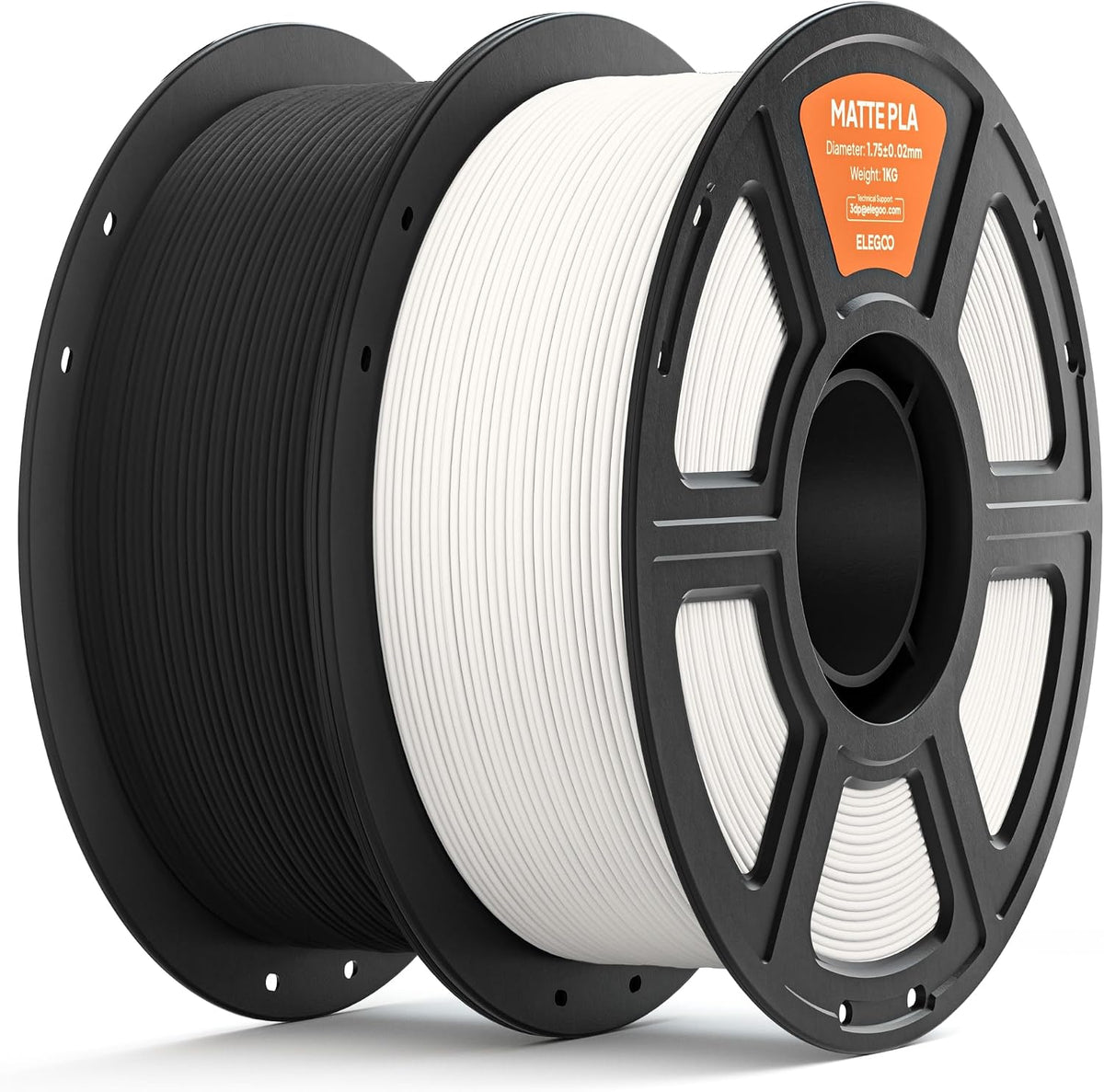 ELEGOO Filamento de impresora 3D PLA mate 0.07 in blanco y negro 4....