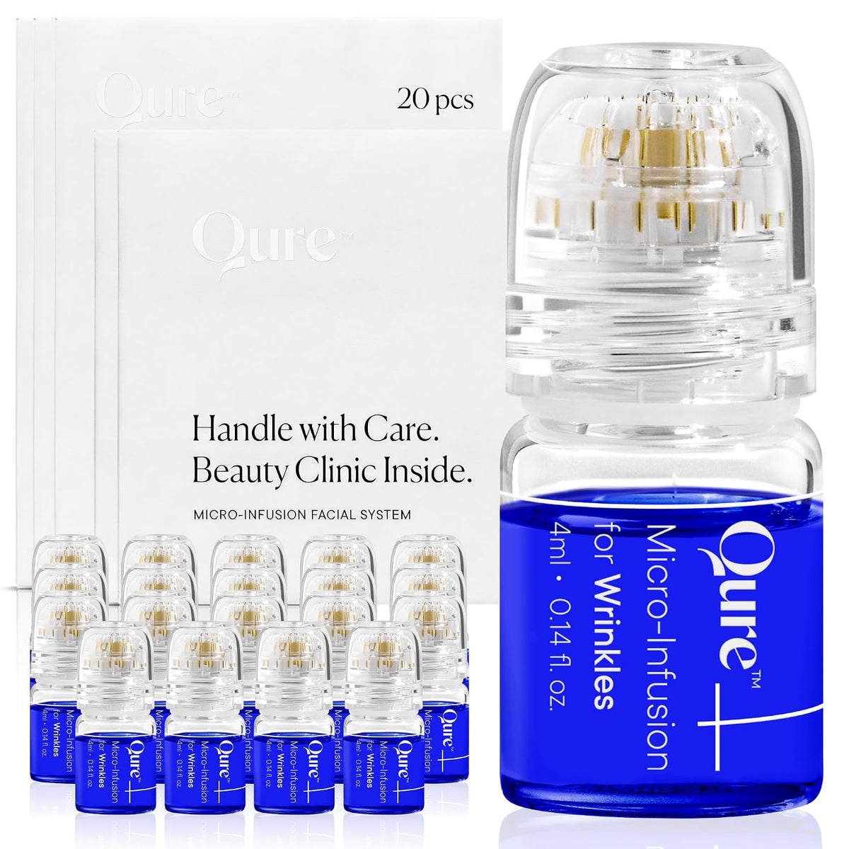 Qure Sistema de microinfusión para la cara, fórmula azul para todo...