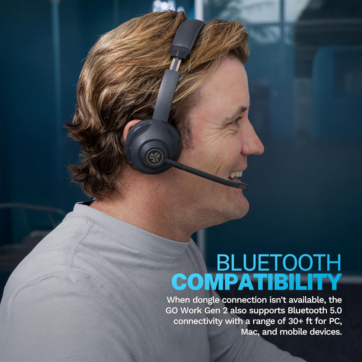 JLab, Go Work Gen 2, auriculares inalámbricos, Bluetooth, dongle US...