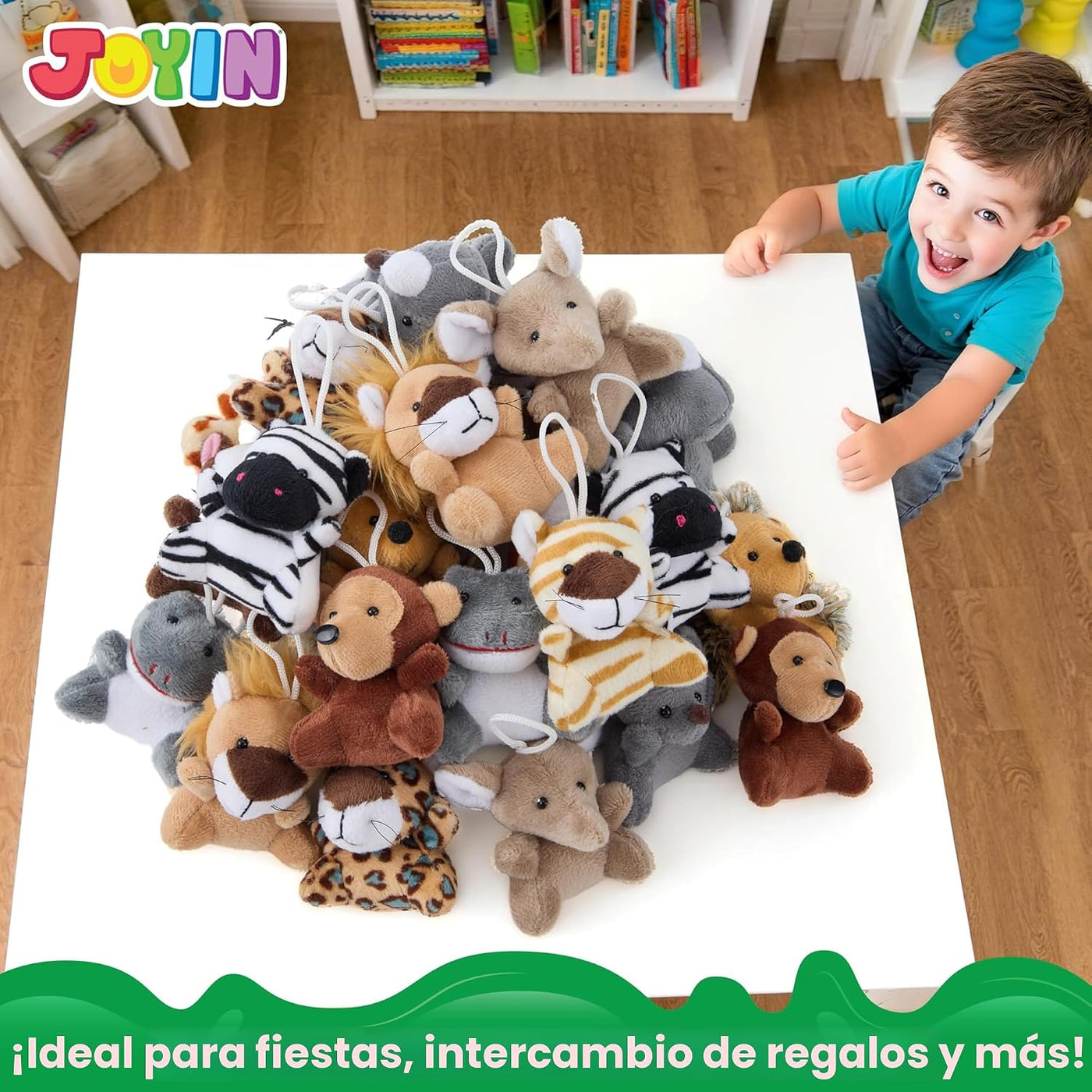 JOYIN 24 piezas de mini juguetes de peluche de animales de safari (...