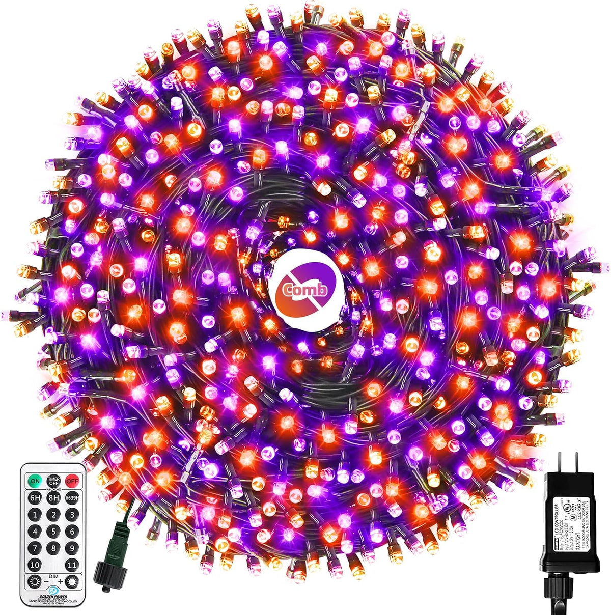 MZD8391 - Luces de Halloween naranjas y moradas para interiores y e...
