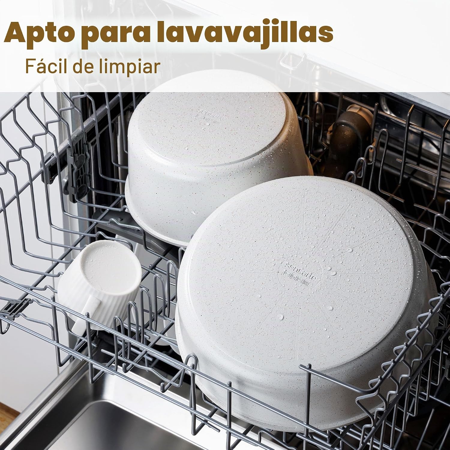 SENSARTE Juego de ollas y sartenes antiadherentes con mango desmont...