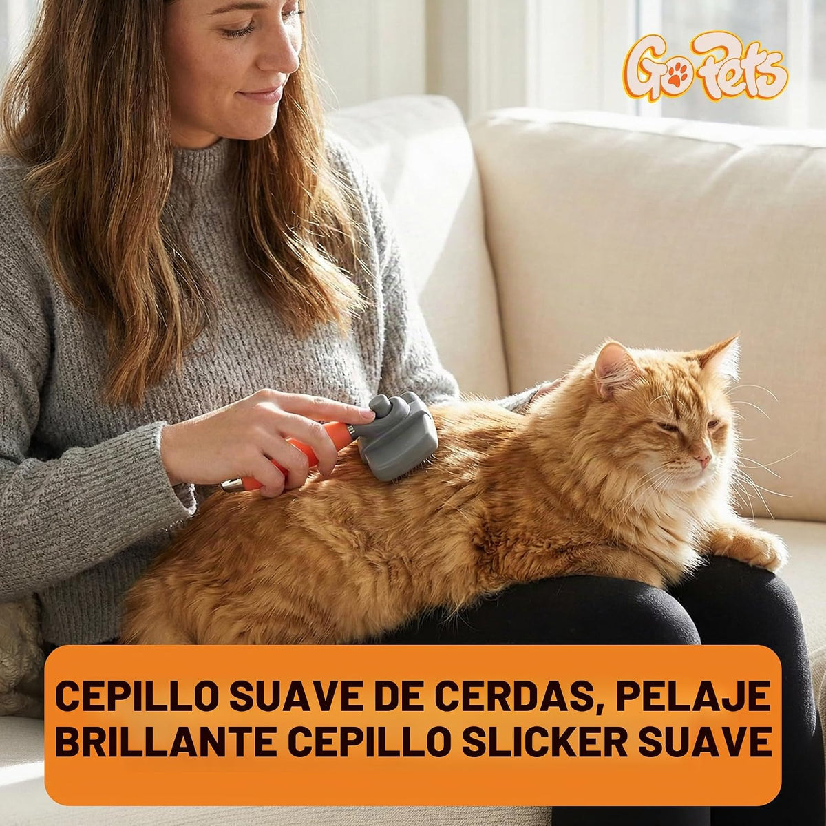 GoPets Cepillo autolimpiante para perros y gatos, peine para quitar...