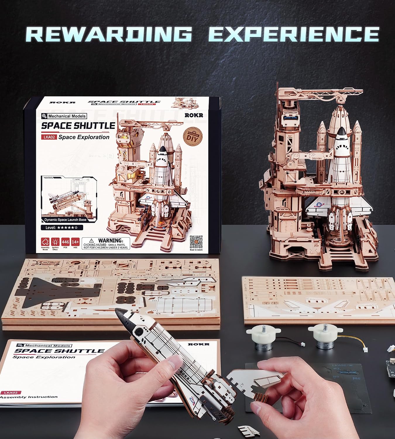 ROKR Rompecabezas de madera 3D, base de lanzamiento dinámica del tr...