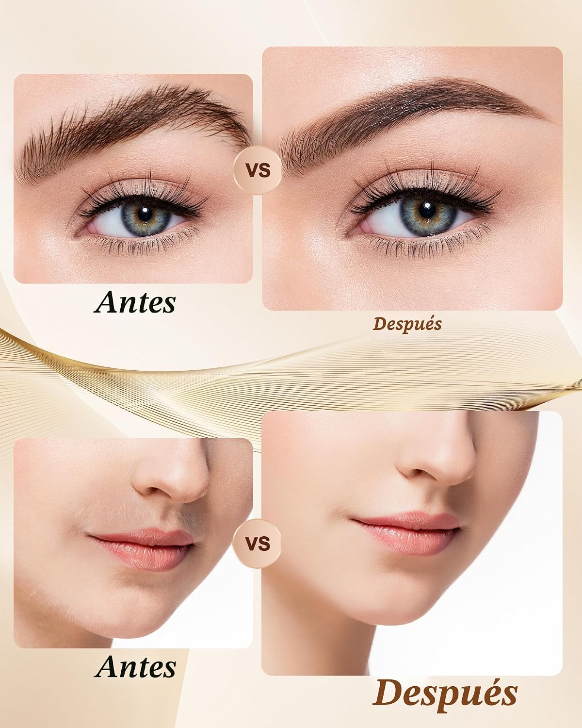Depiladora y Recortador de Cejas para Mujeres: Afeitadora Facial Re...