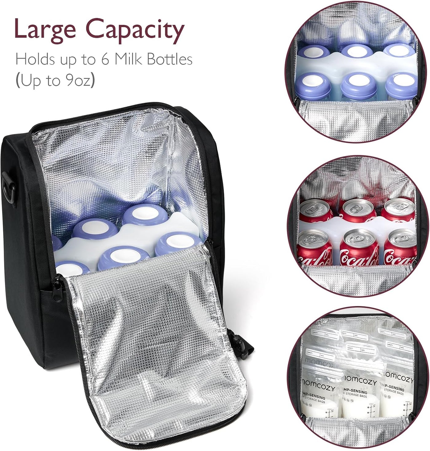 Momcozy Bolsa enfriadora de leche materna con correa, bolsa aislada...