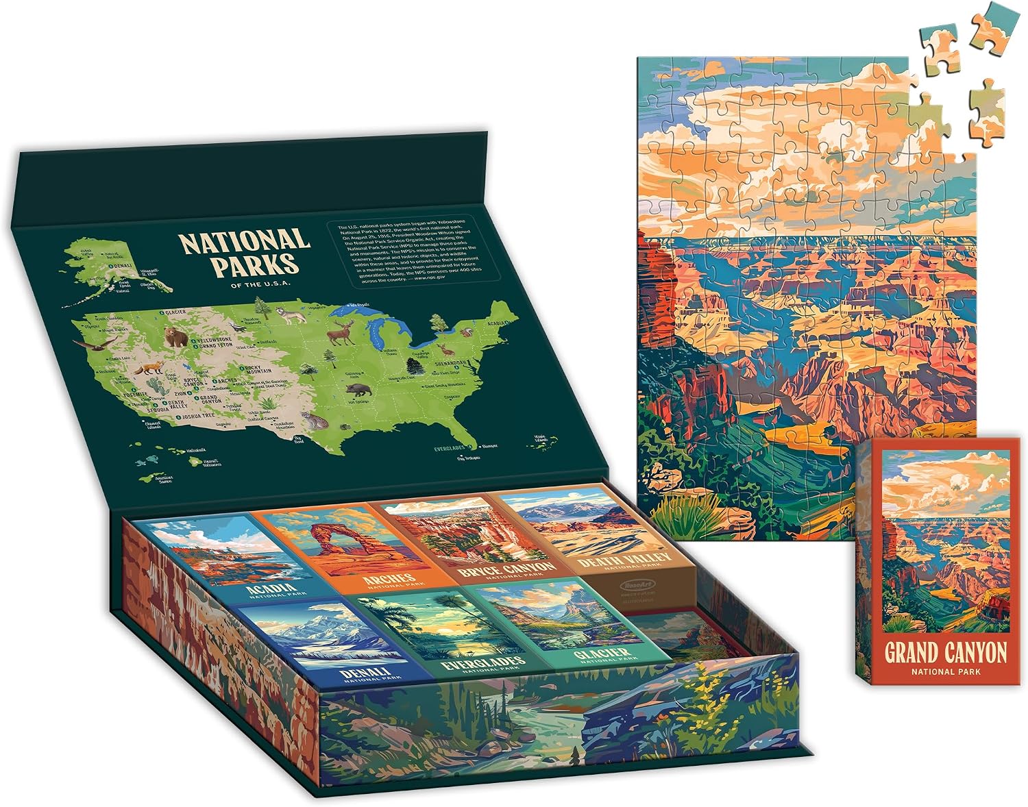 RoseArt - Juego de caja de rompecabezas de parques nacionales - 16...
