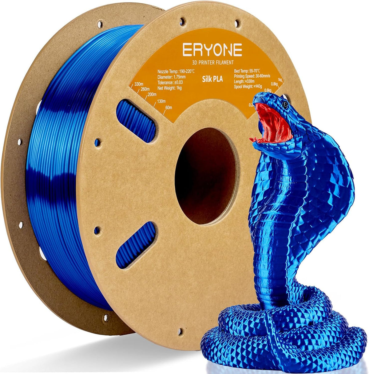 ERYONE Filamento PLA de seda para impresora 3D de 0.069 in +\/- 0.0...