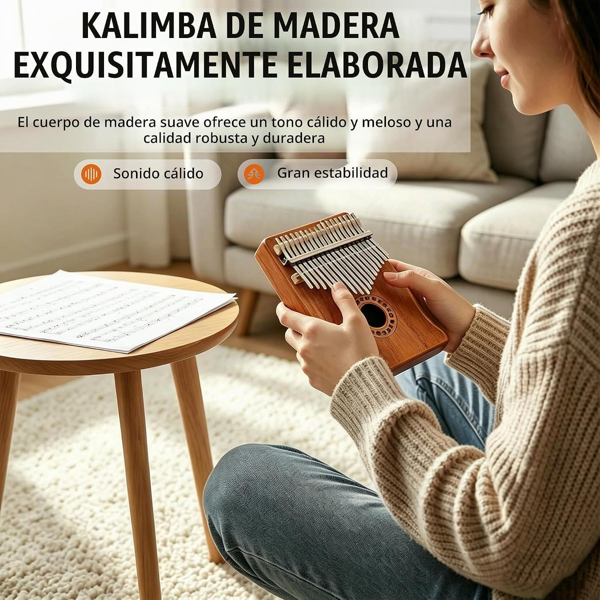 Kalimba - Piano de pulgar portátil de 17 teclas, regalo para adulto...