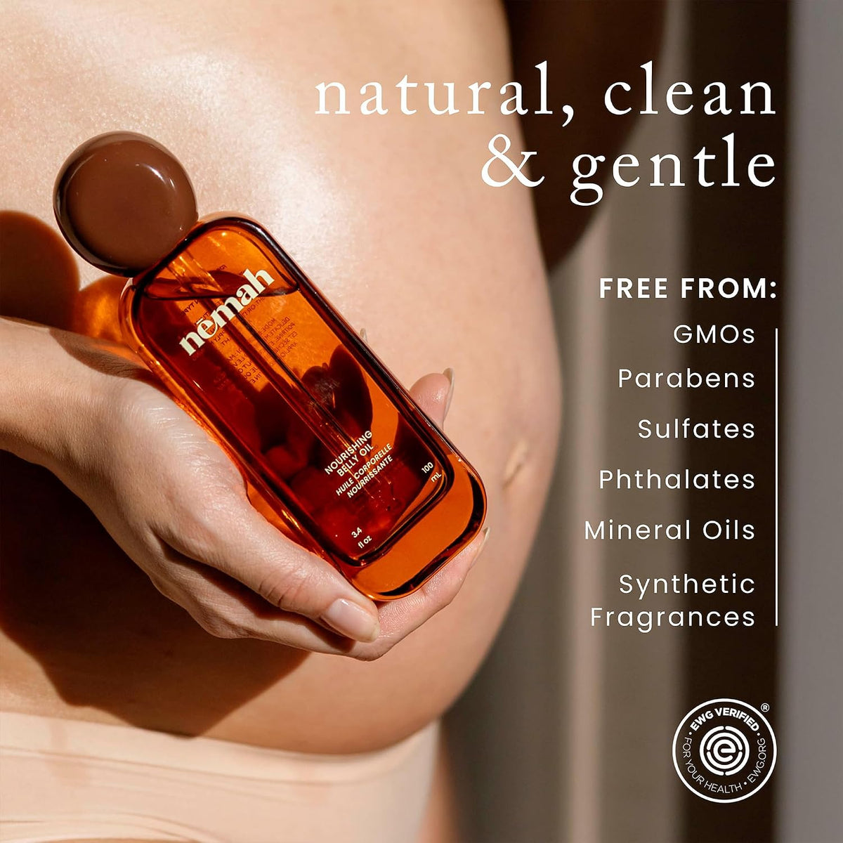 Nemah Aceite de vientre para mujeres embarazadas, aceite de estrías...