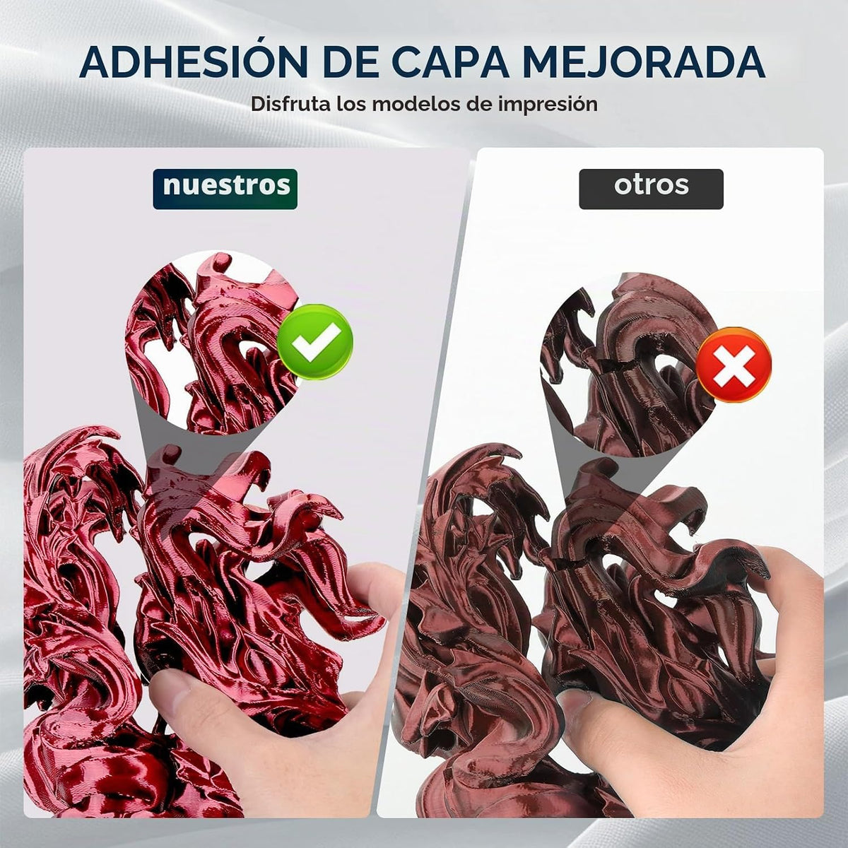 ERYONE Filamento de ácido poliláctico (PLA) de seda bicolor para im...