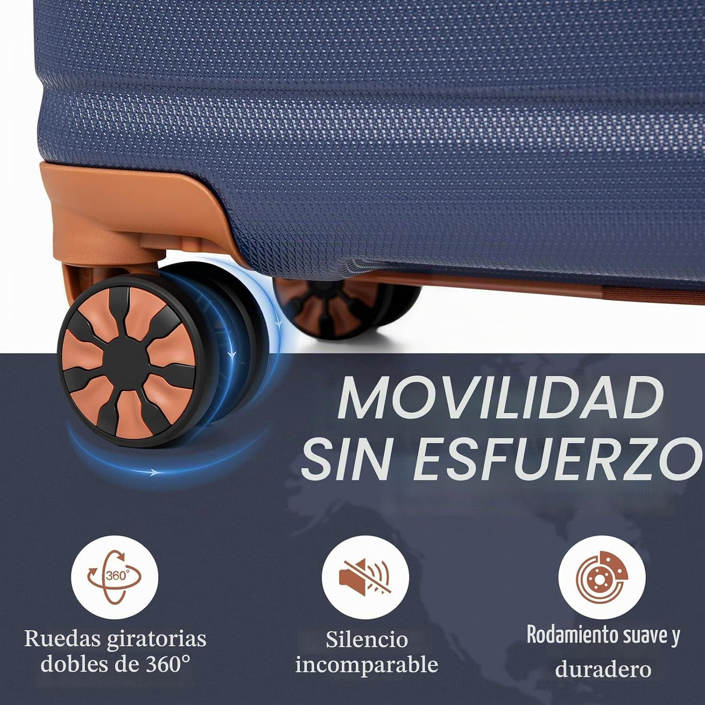 Cosbarn Juegos de equipaje de 5 piezas maletas con ruedas, Azul osc...