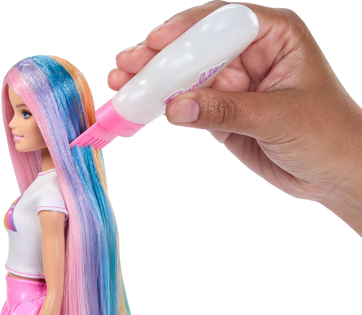 Barbie Muñeca de pelo Rainbow Sparkle y accesorios | Muñeca de moda...