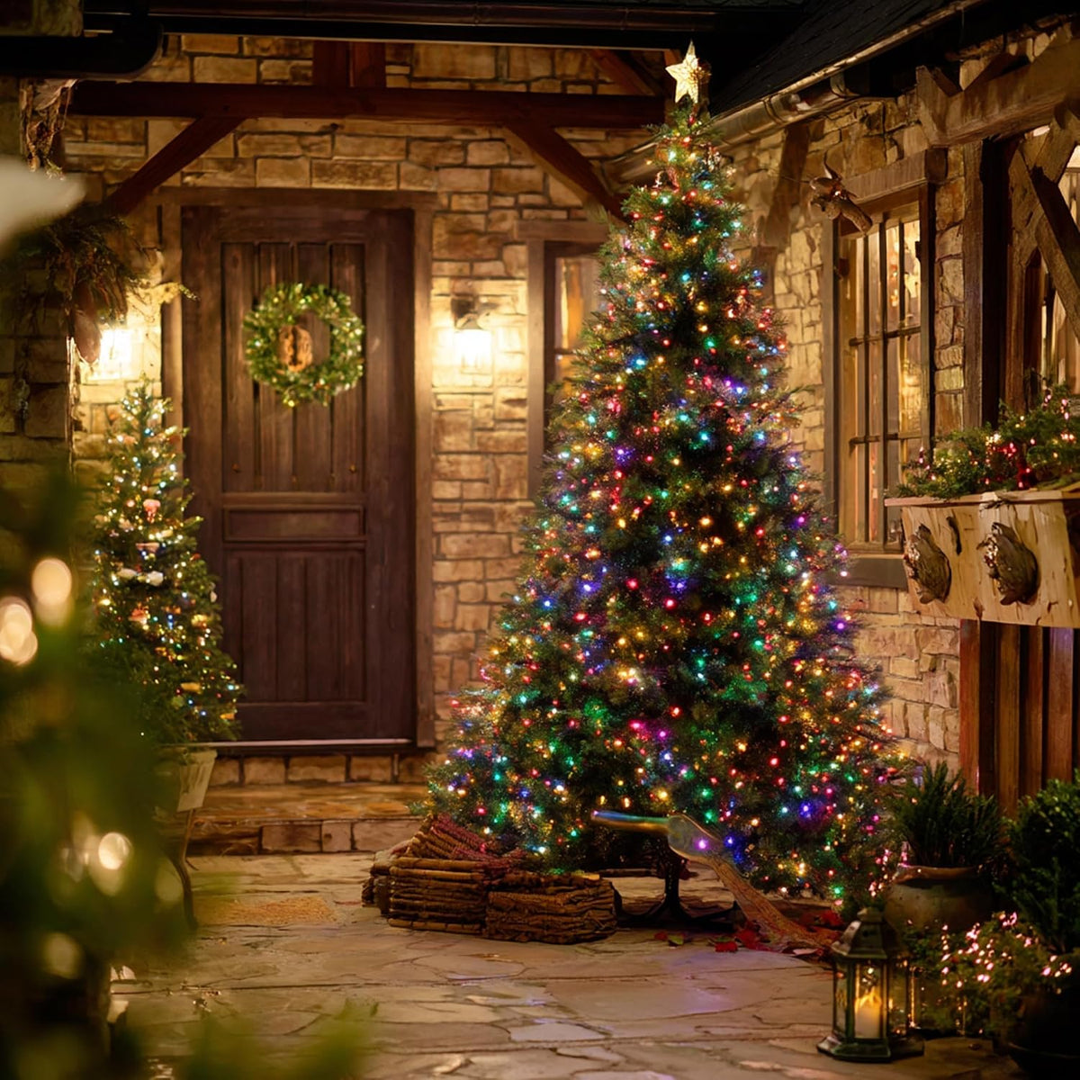 TW SHINE Luces de Navidad, 600 LED de 196 pies de cadena de luces n...