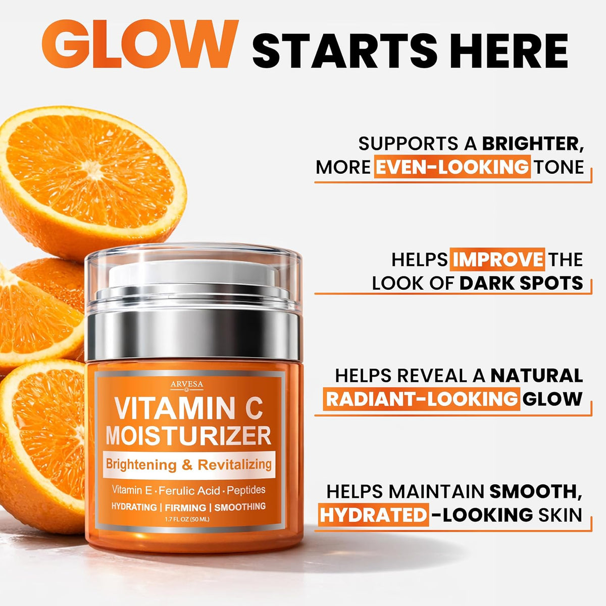 Hidratante de vitamina C para la cara - Crema de vitamina C - Ilumi...