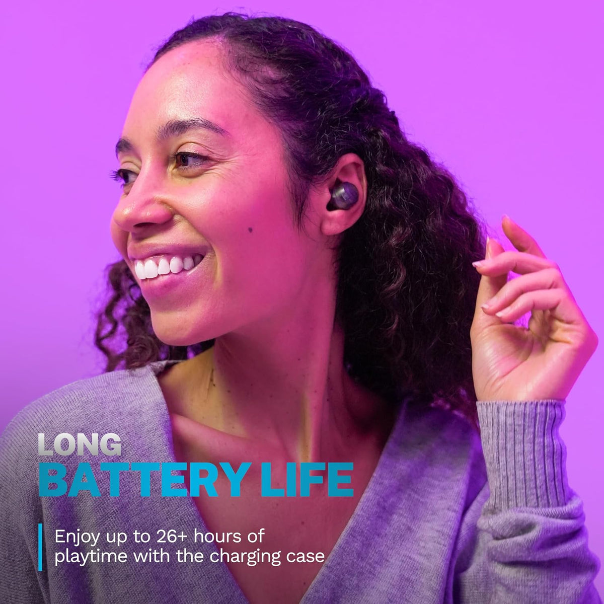 JLab Go Air Pop+ - Auriculares de conexión dual, sonido EQ3, transp...