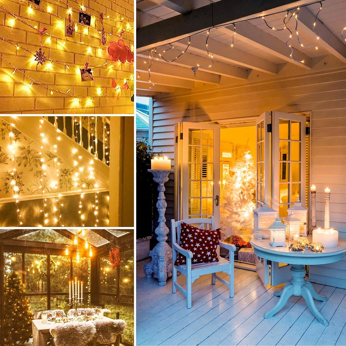 Guirnalda de 300 luces LED, luces de Navidad extralargas de 99 pies...