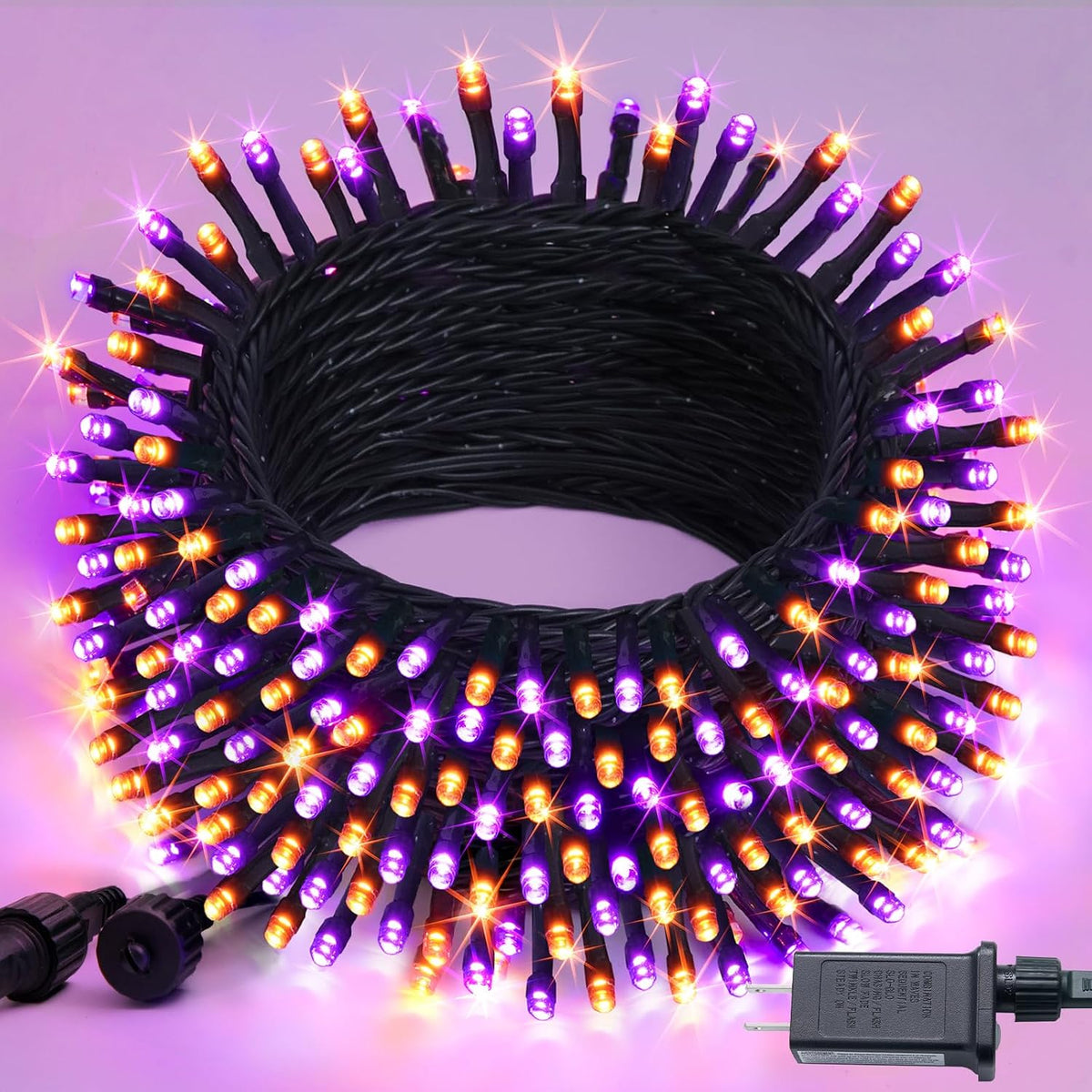 JMEXSUSS - Cadena de luces de Halloween de 250 luces LED naranja y...