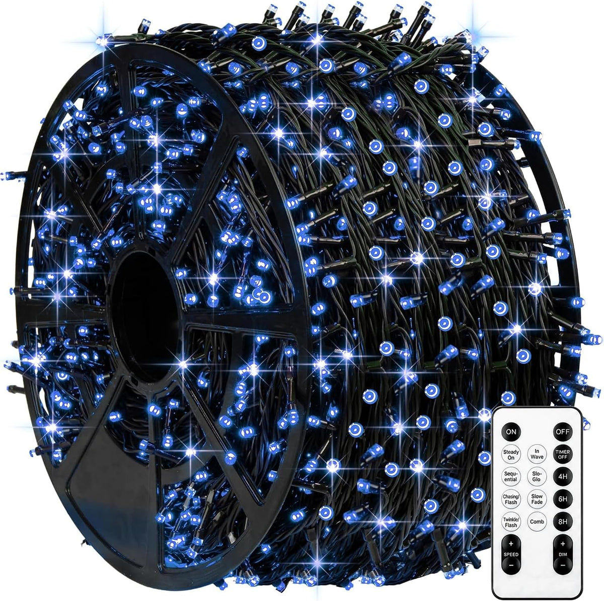 TW SHINE - Luces de Navidad azules, 1000 luces LED de 328 pies de N...