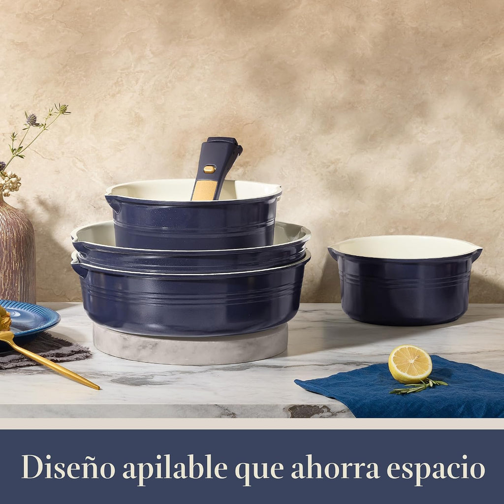 CAROTE Juego de 21 utensilios de cocina de titanio, juego de ollas...