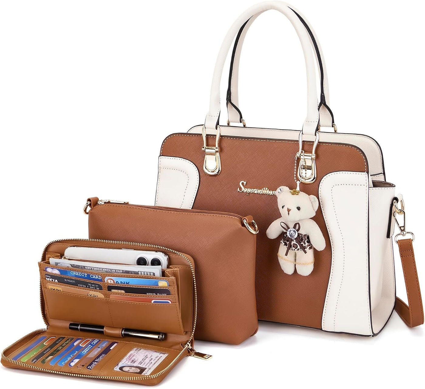 Soperwillton Monederos para mujer, bolso cruzado de hombro, asa sup...