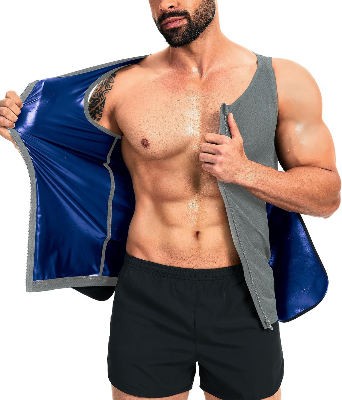 Chaleco de sauna para hombre para entrenamiento de cintura, camisa...
