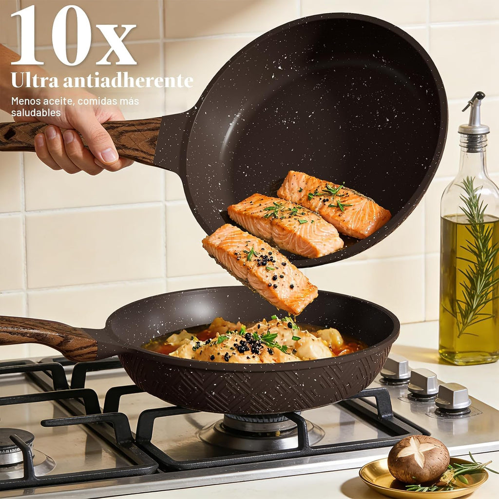 Umite Chef Juego de 26 ollas y sartenes antiadherentes, antiadheren...