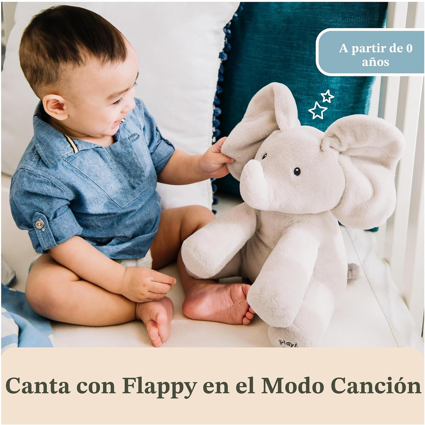 GUND - Peluche animado de Flappy el elefante para bebés, juguete de...