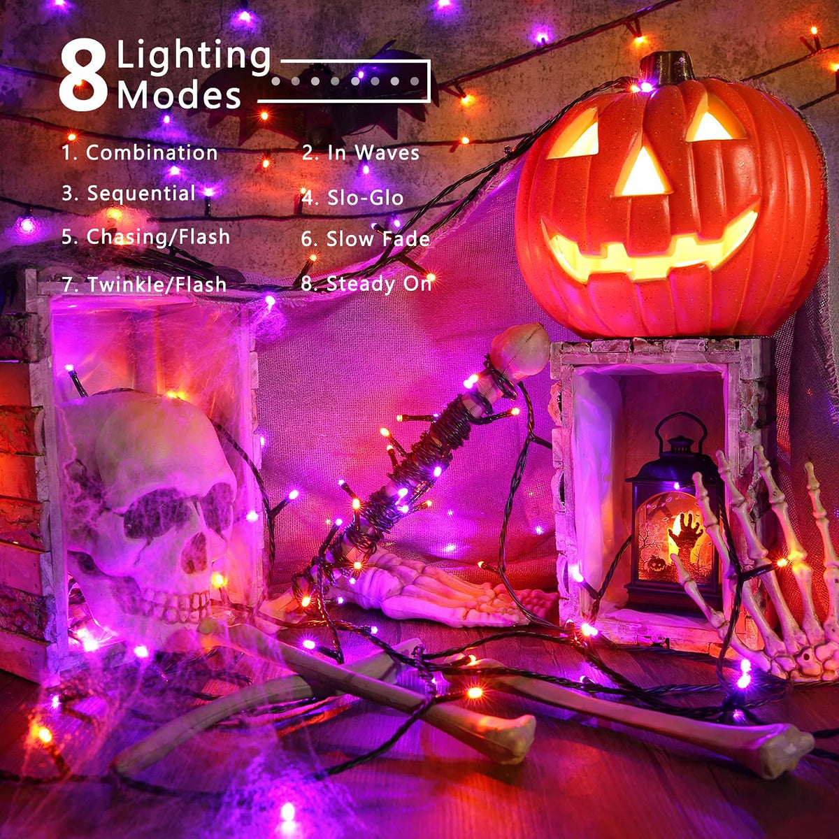 Brizled Luces de Halloween al aire libre, 262.46FT 800 LED Mini luz...