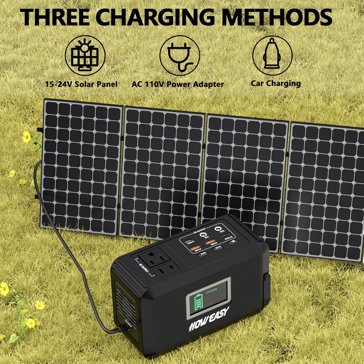 HOWEASY Estación de energía portátil 120W, 24000mAh que acampa gene...
