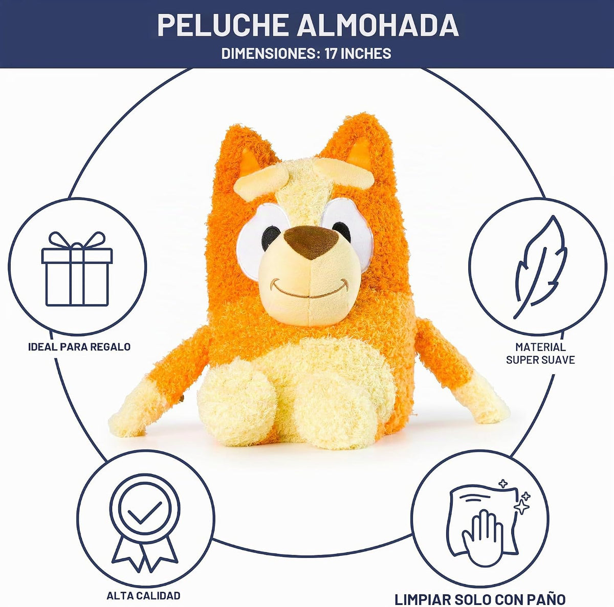 Jay Franco Bluey Almohada de Peluche Buddy - Almohada Rellena de Pe...