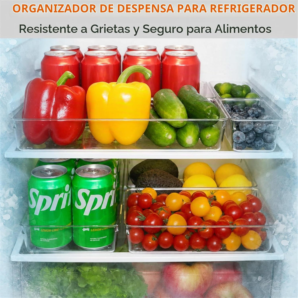 Paquete de 6 bandejas organizadoras grandes de plástico transparent...