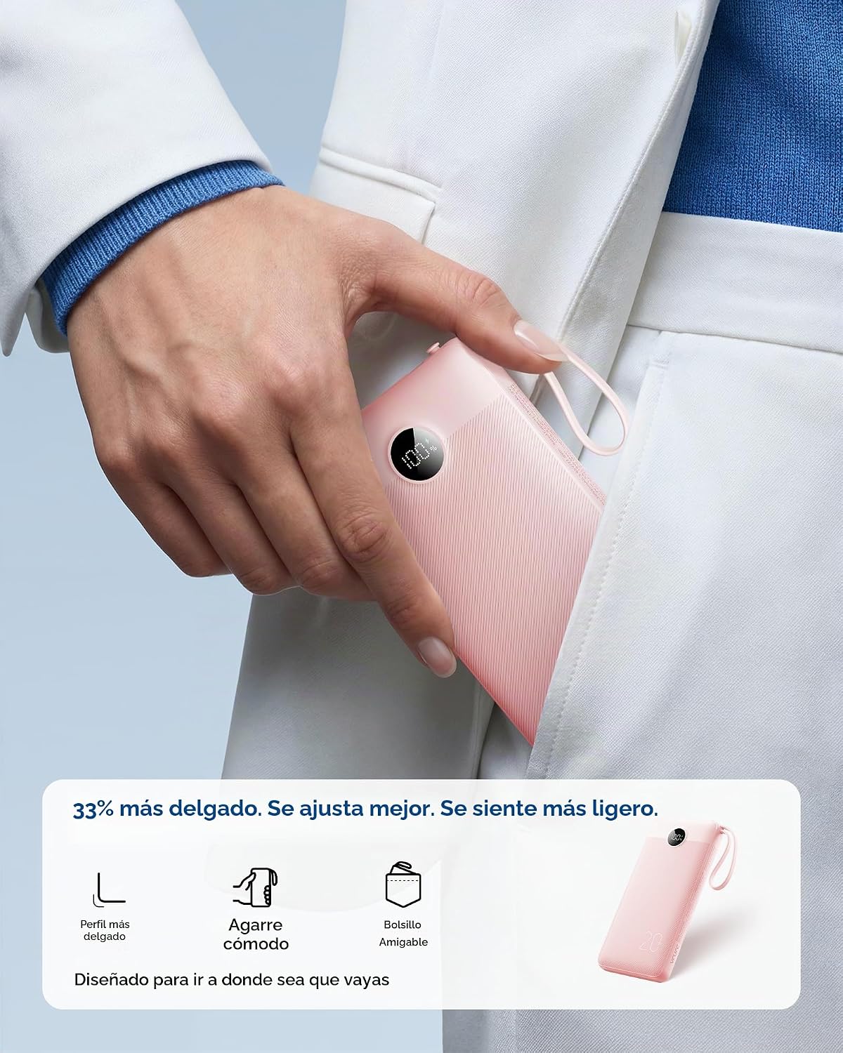 VRURC Cargador portátil 20000mAh 4-Built-in-Cable Banco de energía...
