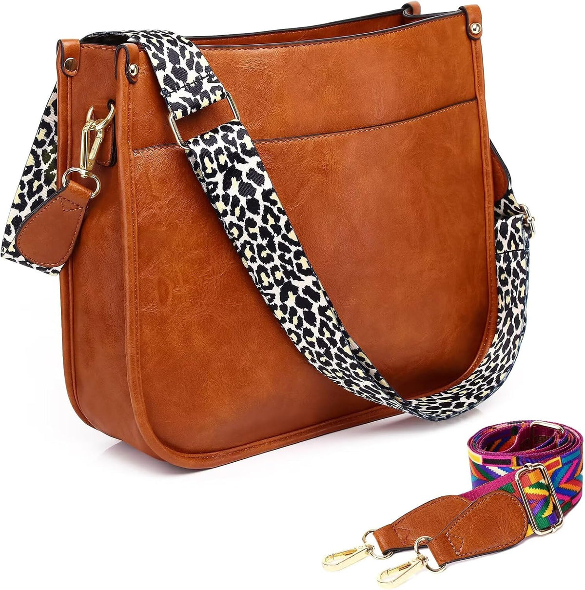AUYOCO Bolsos cruzados de cuero vegano para mujer, bolso de hombro...