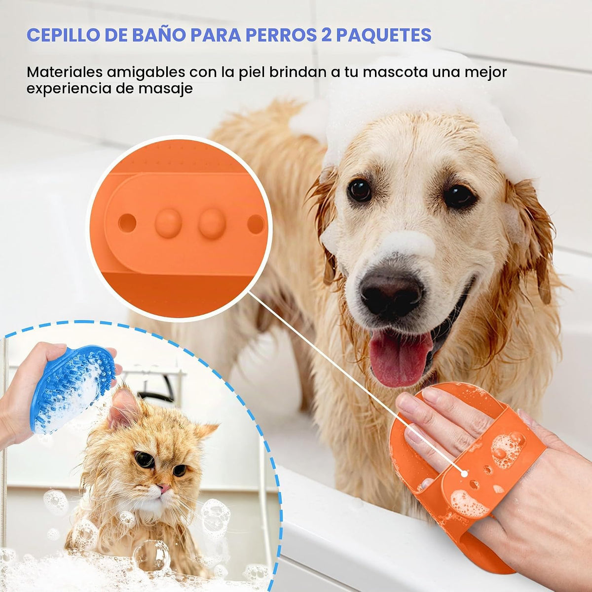 Cepillo de limpieza autolimpiante, kit profesional 5 en 1 de aseo d...