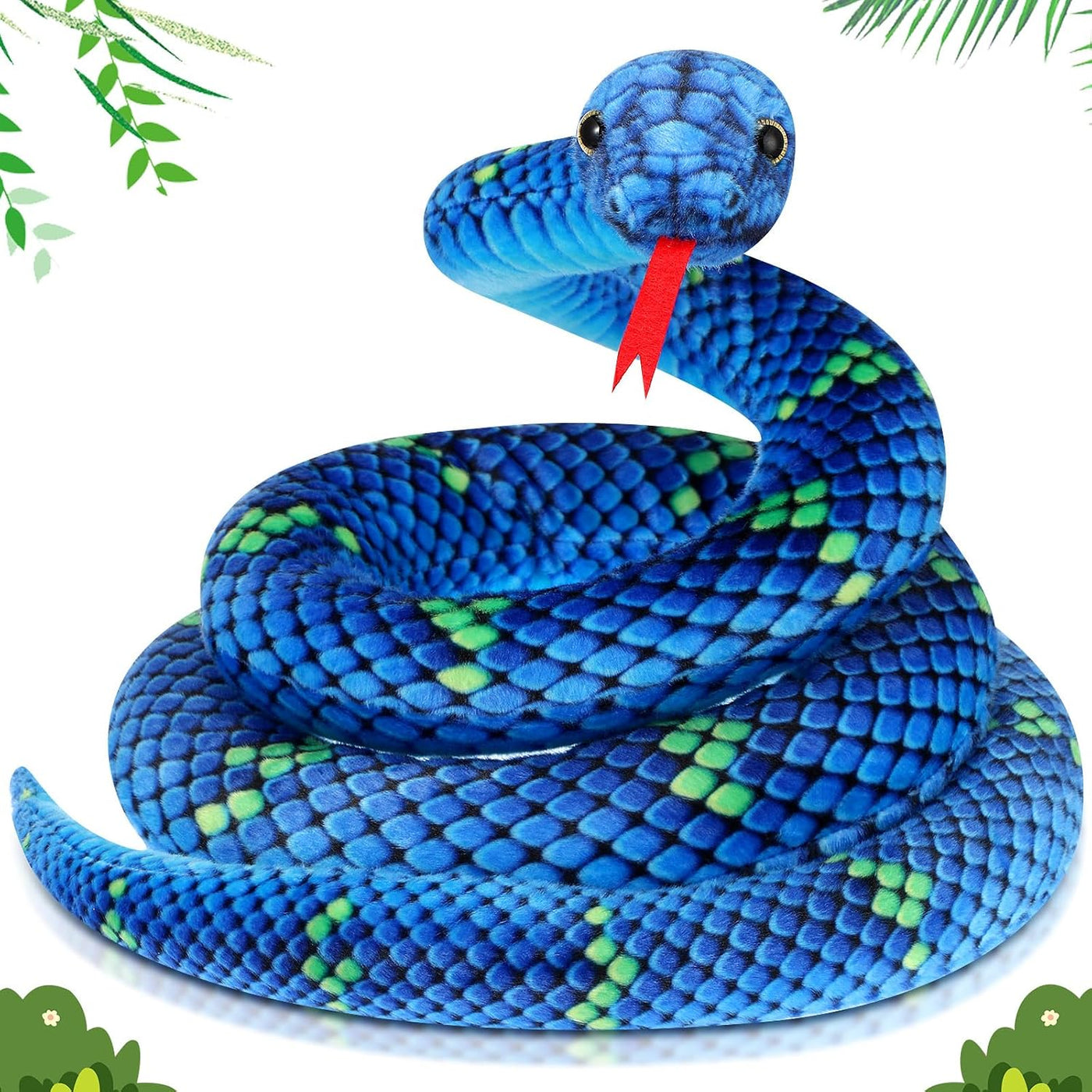 Hiboom - Peluche de serpiente gigante de 71 pulgadas, juguete de se...