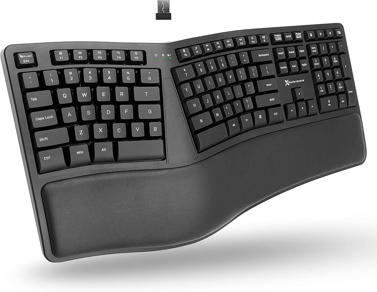 X9 Teclado ergonómico inalámbrico con reposamuñecas - Tu comodidad...