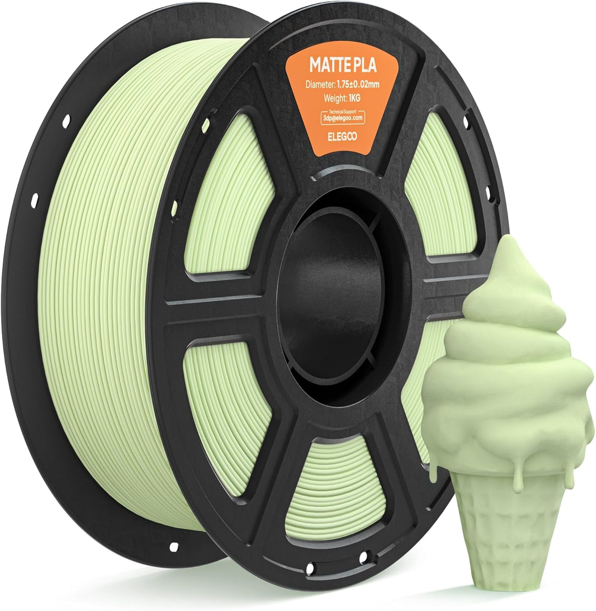 ELEGOO Filamento de impresora 3D PLA mate de 0.07 in, verde menta,...