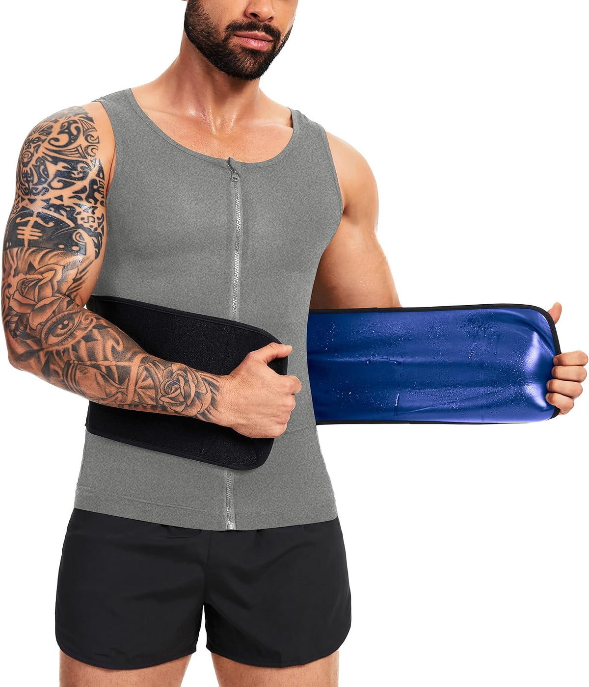 Chaleco de sauna para hombre para entrenamiento de cintura, camisa...