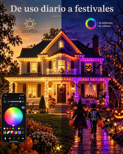 1 paquete de 300 luces LED inteligentes que cambian de color, luces...