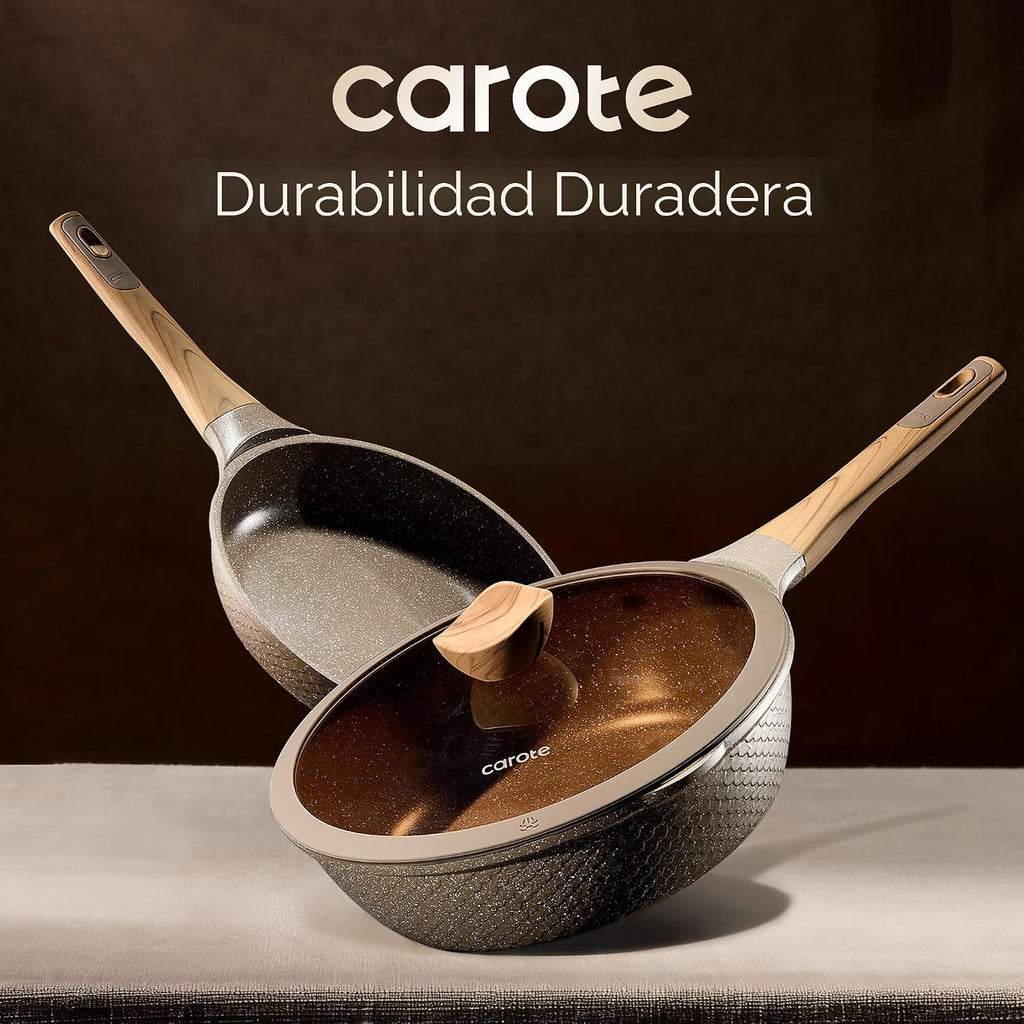 CAROTE Juego de 26 ollas y sartenes, juegos de utensilios de cocina...