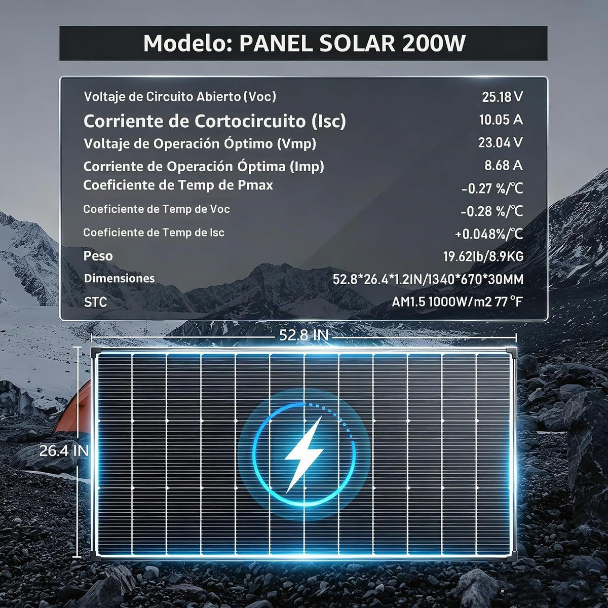 N-Tipo 18BB 400W (200W* 2) Panel solar bifacial, sistema fuera de l...