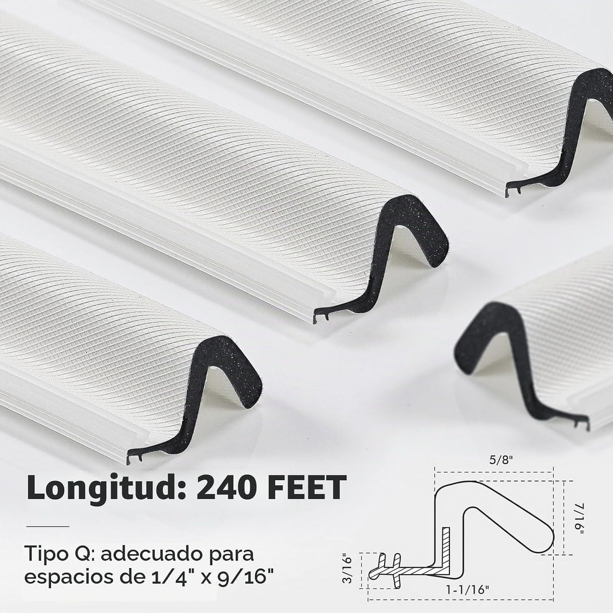 BBTO Burlete para puertas y ventanas para exteriores con forma de V...