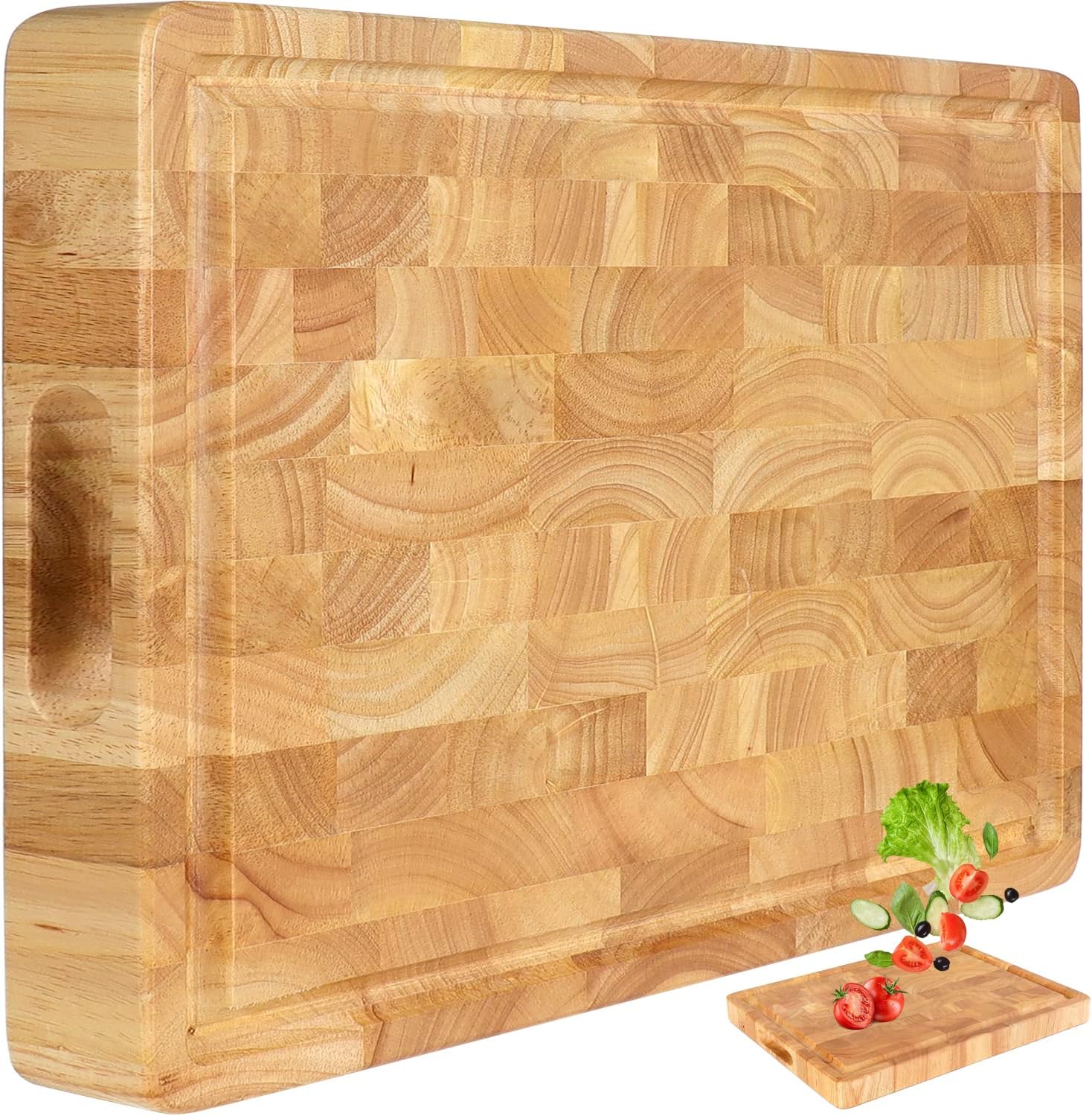 Tabla de cortar de madera de grano final de bloque de carnicero, ta...