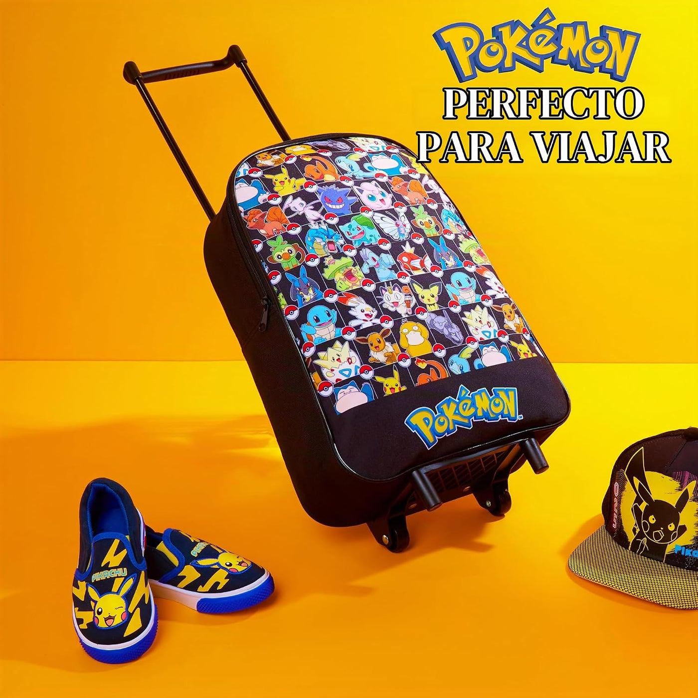 Pokemon - Maleta plegable para niños, 15 pulgadas, 10.5 litros, 2 r...