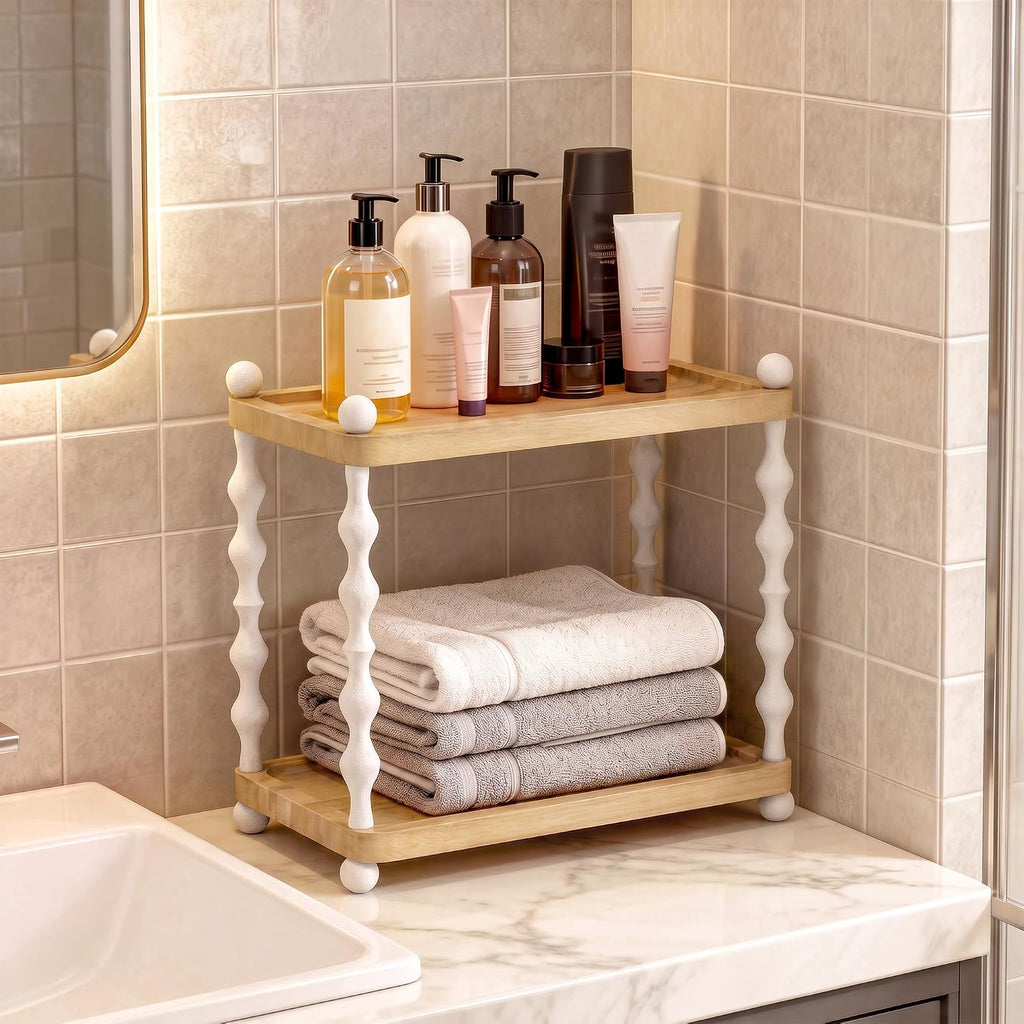 iFaveorr Organizador de mostrador de baño de 2 niveles, estante de...