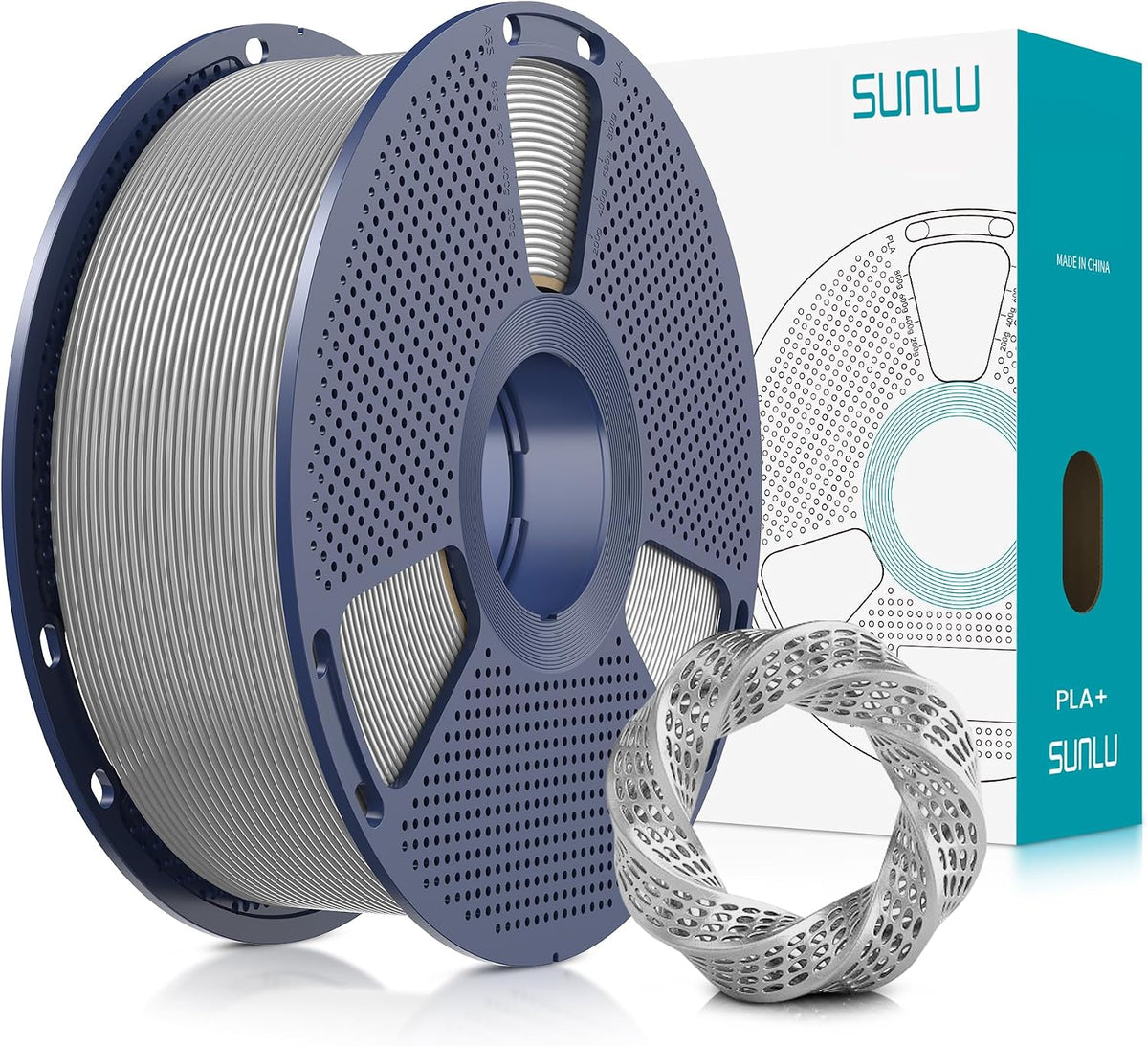 SUNLU Filamento PLA Plus de 0.07 in, plateado, 2.2 lbs | Filamento...