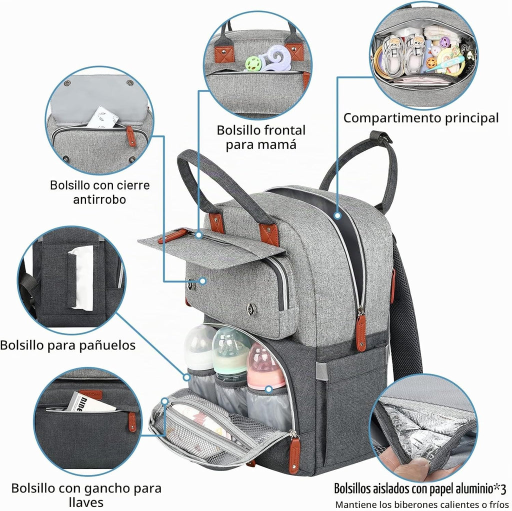 Mochila de Pañales Legestori, Mochila para Pañales de Niña con Bols...